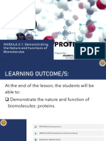 M2.2 Demonstrating The Nature and Function of Biomolecules Proteins