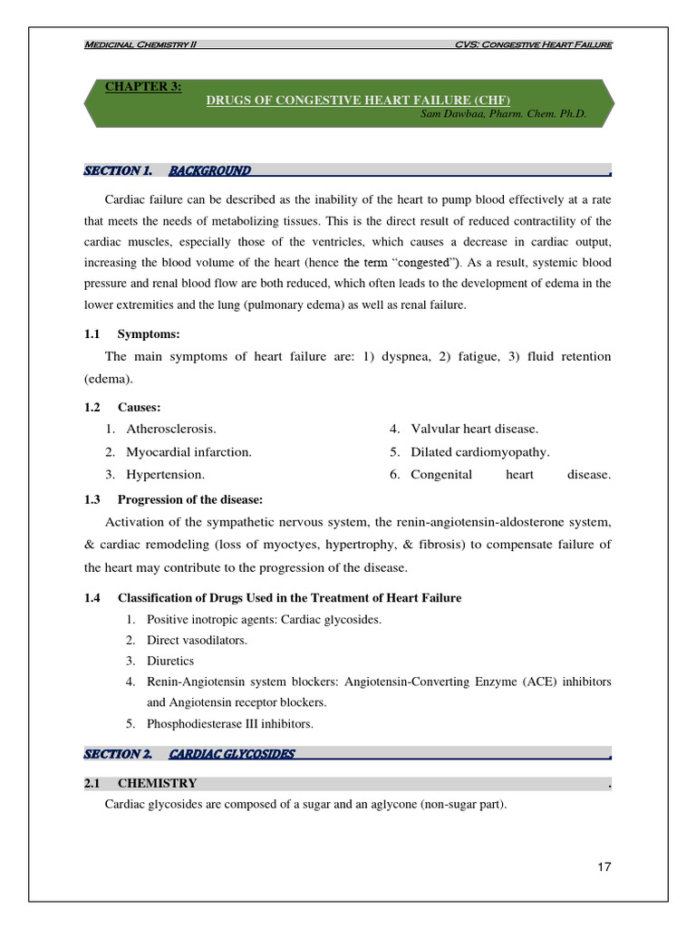 CHF Drug Classifications and Mechanisms | PDF | Heart Failure | Heart