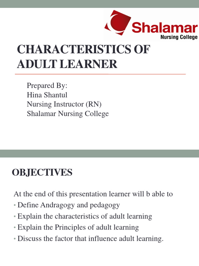Characteristics of Adult Learners | PDF | Learning | Adult Education