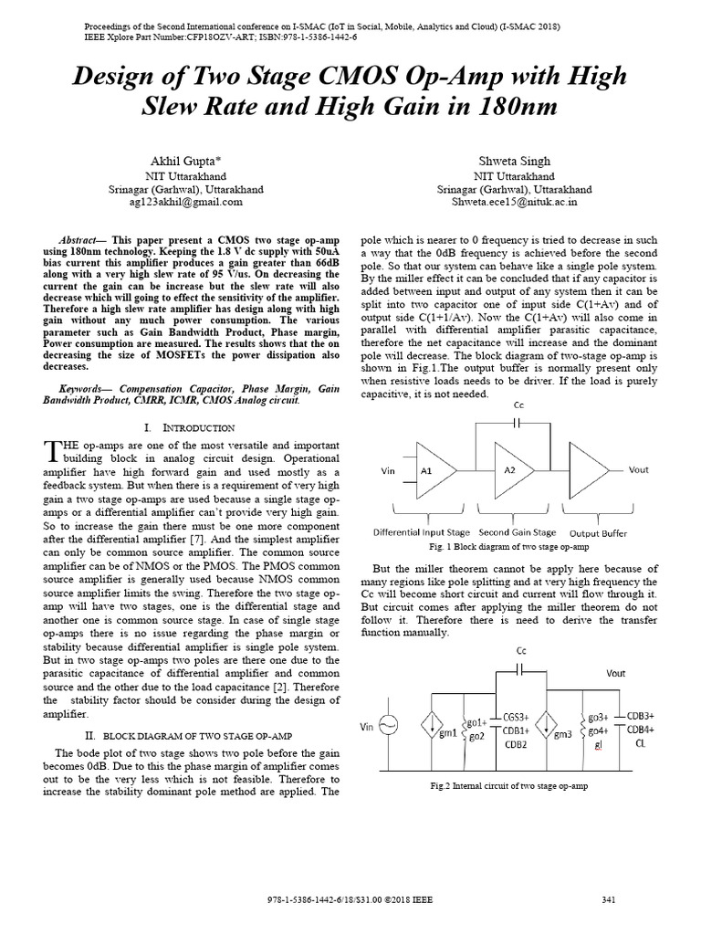 High Gain Two-Stage CMOS Op-Amp Design | PDF | Operational Amplifier ...