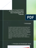 Análise Da Efetividade Das Sinalizações de Trânsito