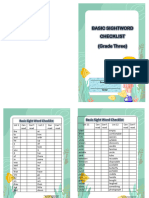 Basic Sight Word Checklist For Grade 3