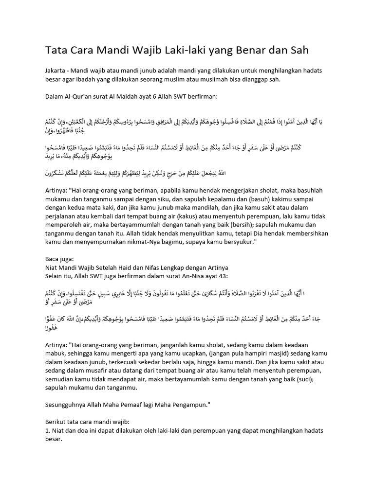 kesalahan dalam mandi wajib