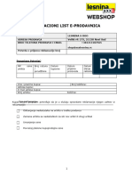 Obrazac-Reklamacionog-Lista - E-Prodavnica Lesnina S 2024 PDF