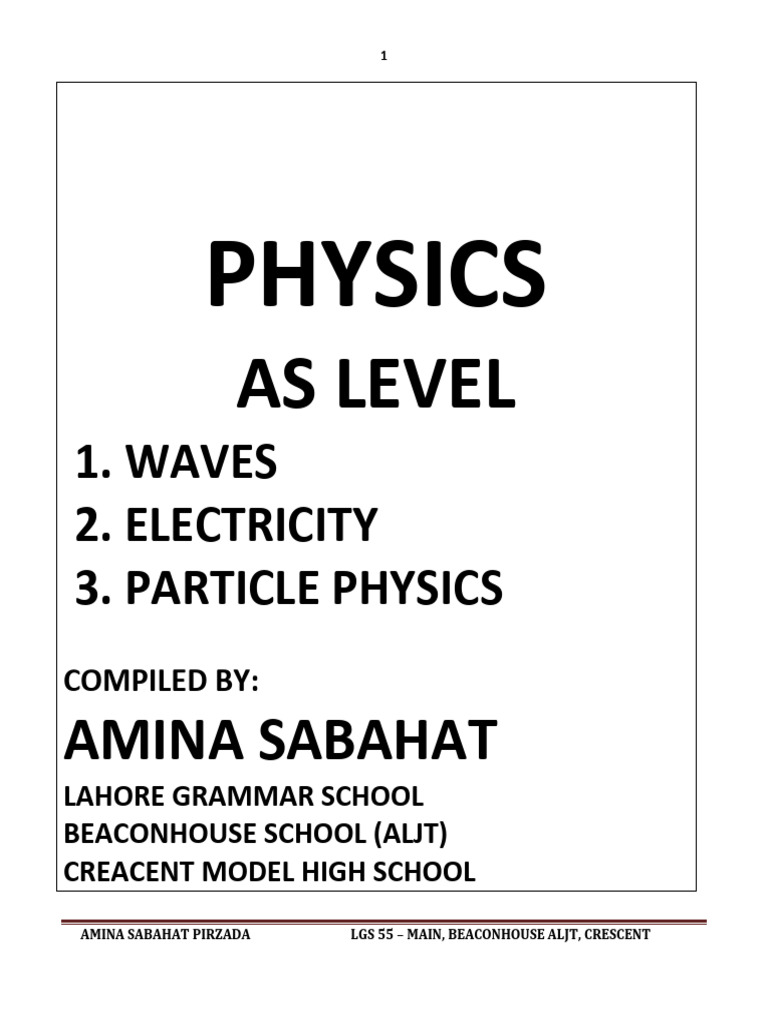 Work Book 2. As Level Jan 2023 | PDF | Waves | Wavelength