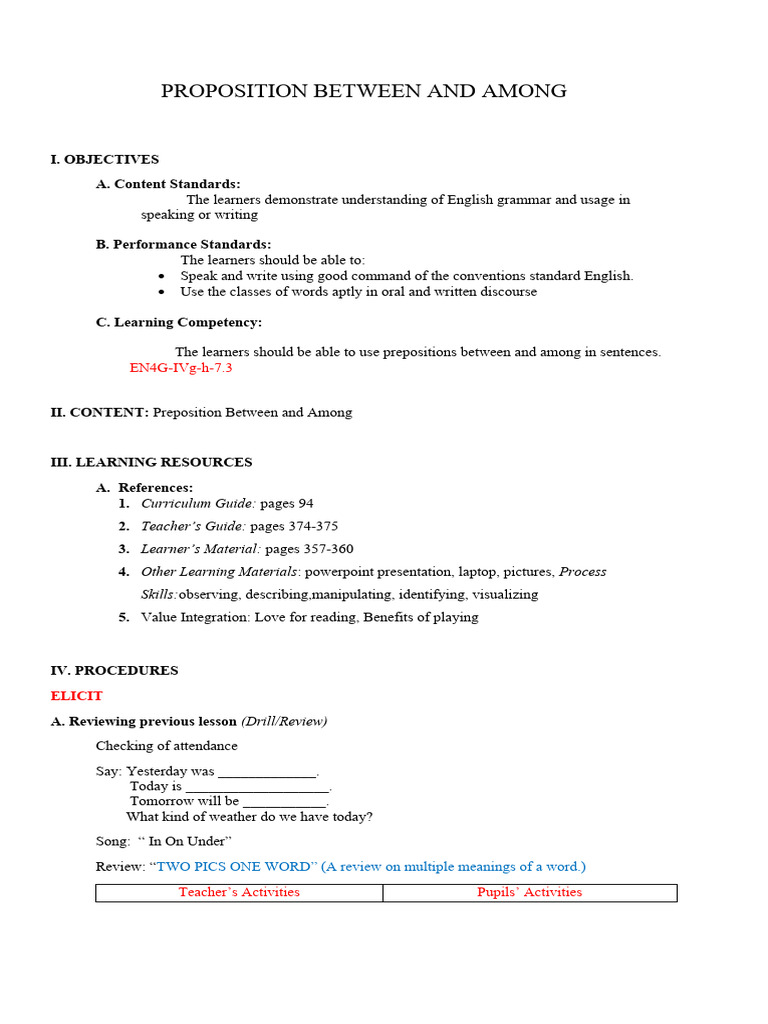 DETAILED LESSON PLAN IN English 4 | PDF | Learning | English Language