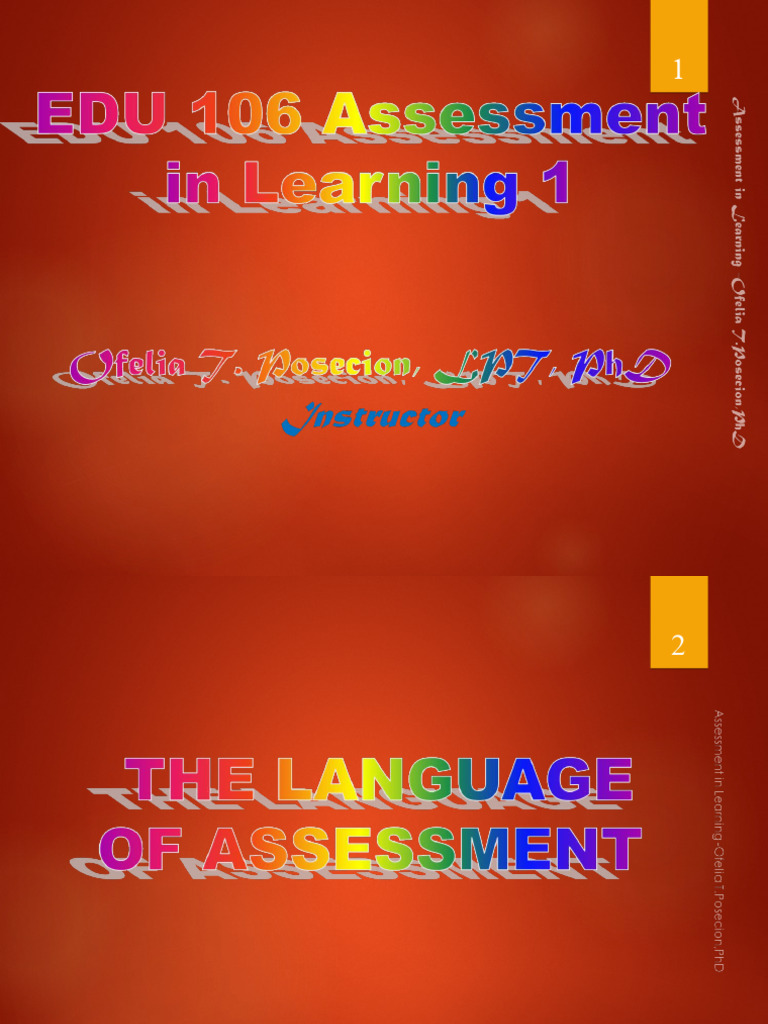 Benefits of Assessment in EDU106 | PDF | Educational Assessment | Learning