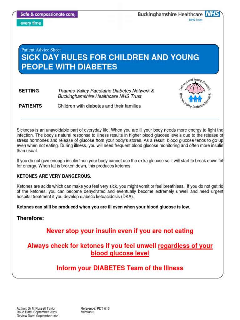 Nice Guidelines And Sick Day Rules