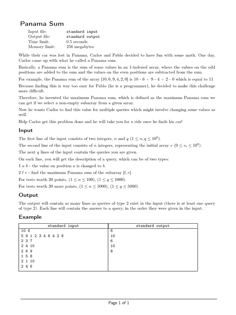 Maximum Panama Sum Calculation | PDF | Teaching Methods & Materials