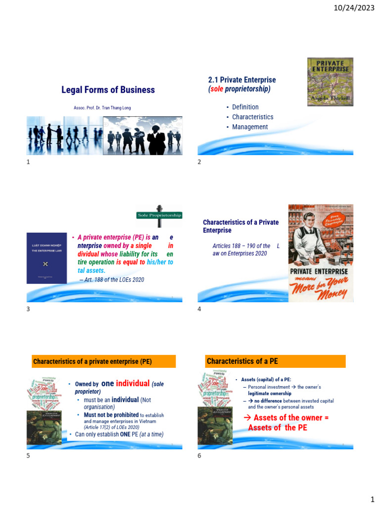 IU Legal Forms of Business Private Enterprise PDF Ownership