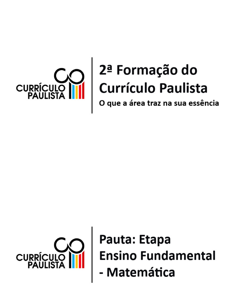 Currículo Paulista: Matemática no Ensino Fundamental | PDF | Matemática ...