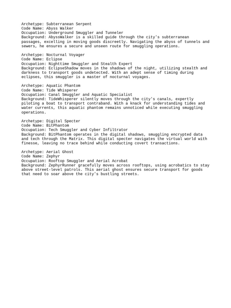 Shadowrun Smugglers Overview Pdf Social Science