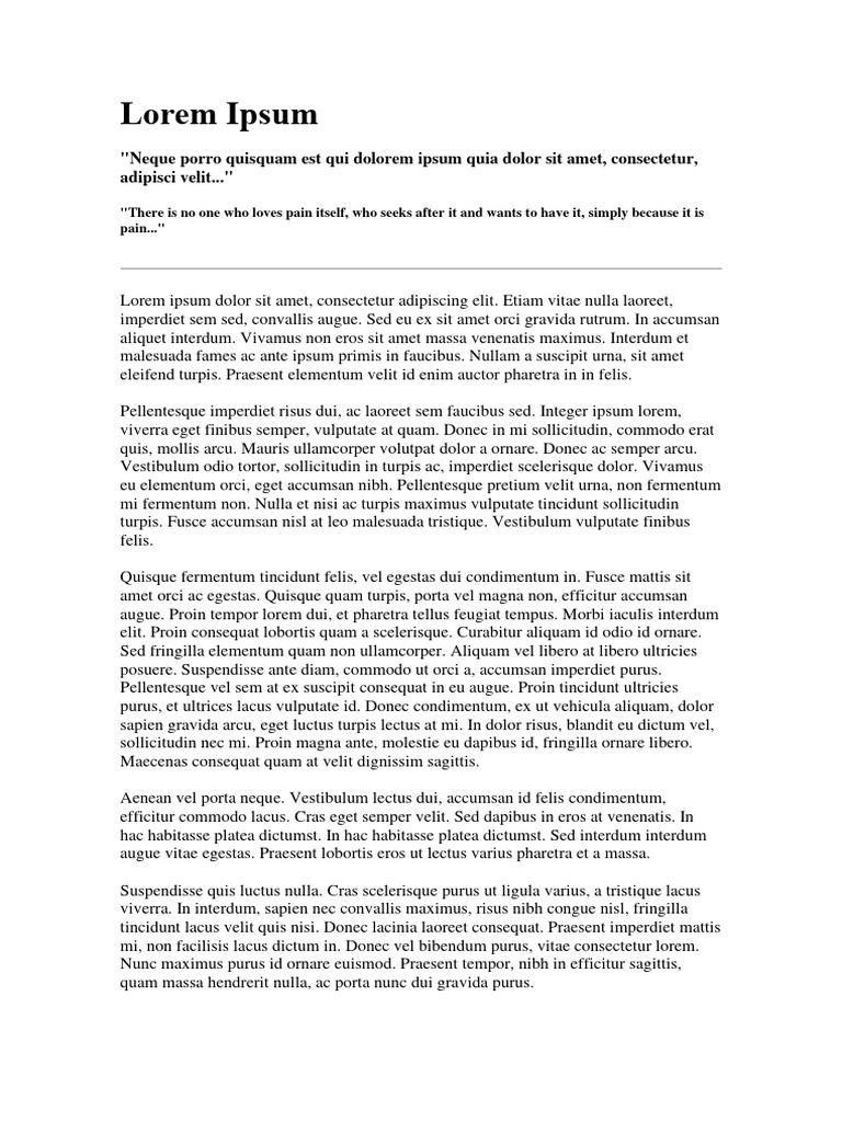 Lorem Ipsum (100 Paragrafs) | PDF