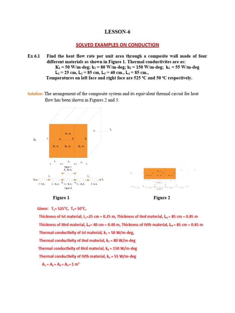 Solved Examples On Conduction: Lesson-6 | PDF | Heat Transfer | Thermal ...