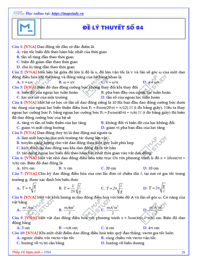 Mon Ly de Ly Thuyet So 04 Lop 12 20231010084854 Neqmq | PDF