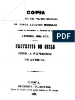 Copia de La Carta Del Viajero Mejicano Sr. Jorge Augusto Morelos Sobre Su Excursión Al Rededor de La América Del Sud. Proyectos de Chile Contra La Indep..... (1896)