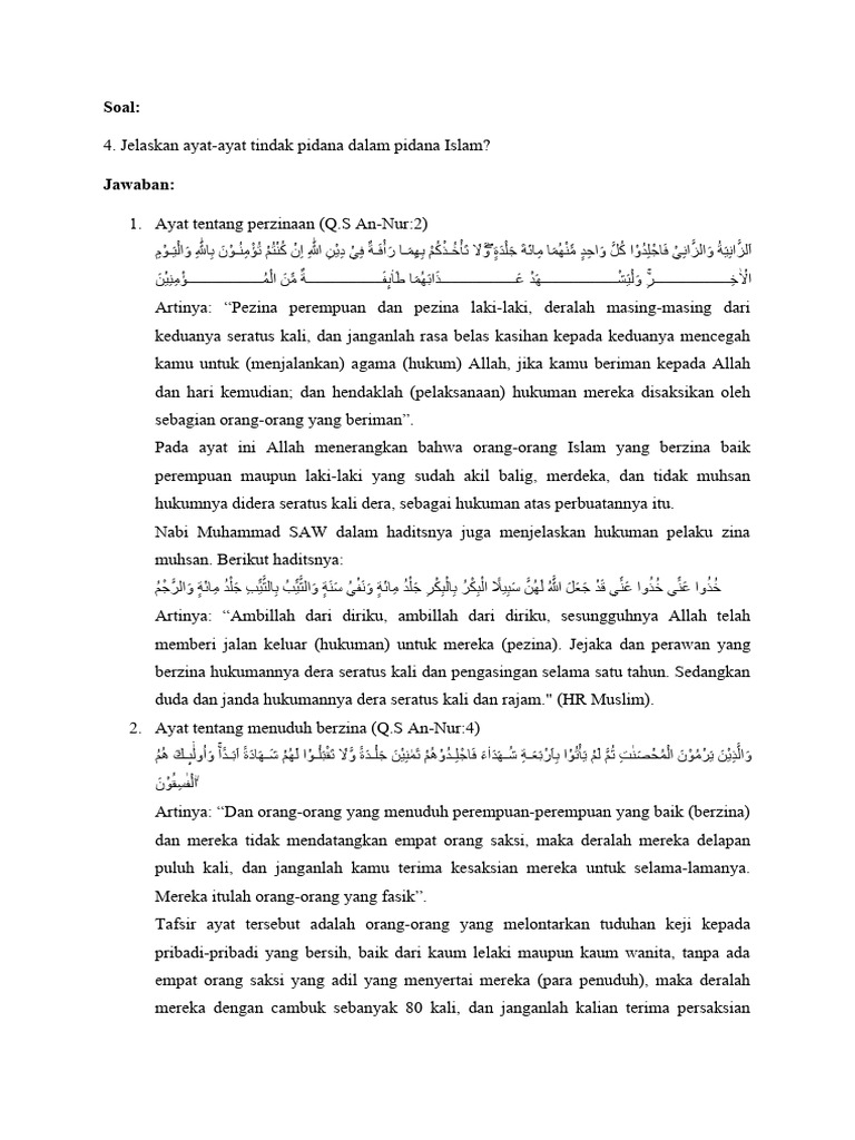 Tindak Pidana dalam Pidana Islam | PDF | Kajian Bahasa Asing | Agama ...