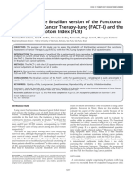 Reliability of the Brazilian Version of the Functional Assessment of Cancer Therapy-Lung (FACT-L) and the FACT-Lung Symptom Index (FLSI)