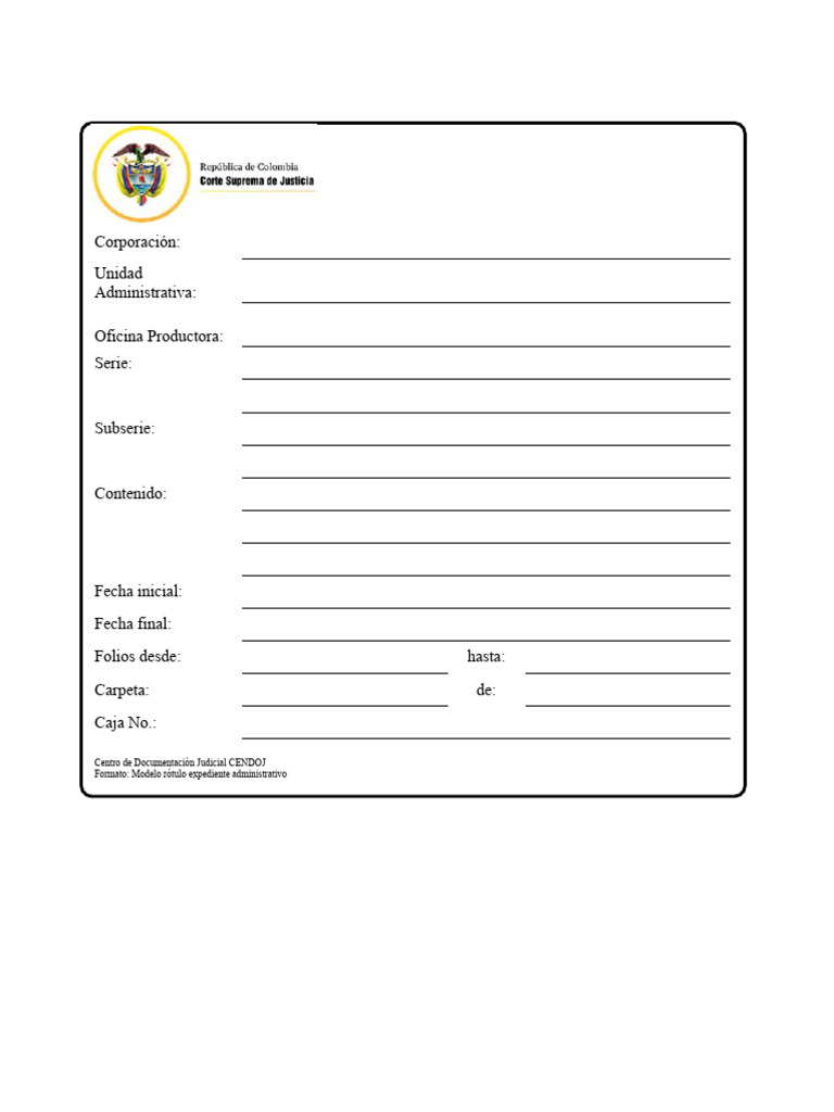Modelos de Rótulos para Carpetas Judiciales | PDF