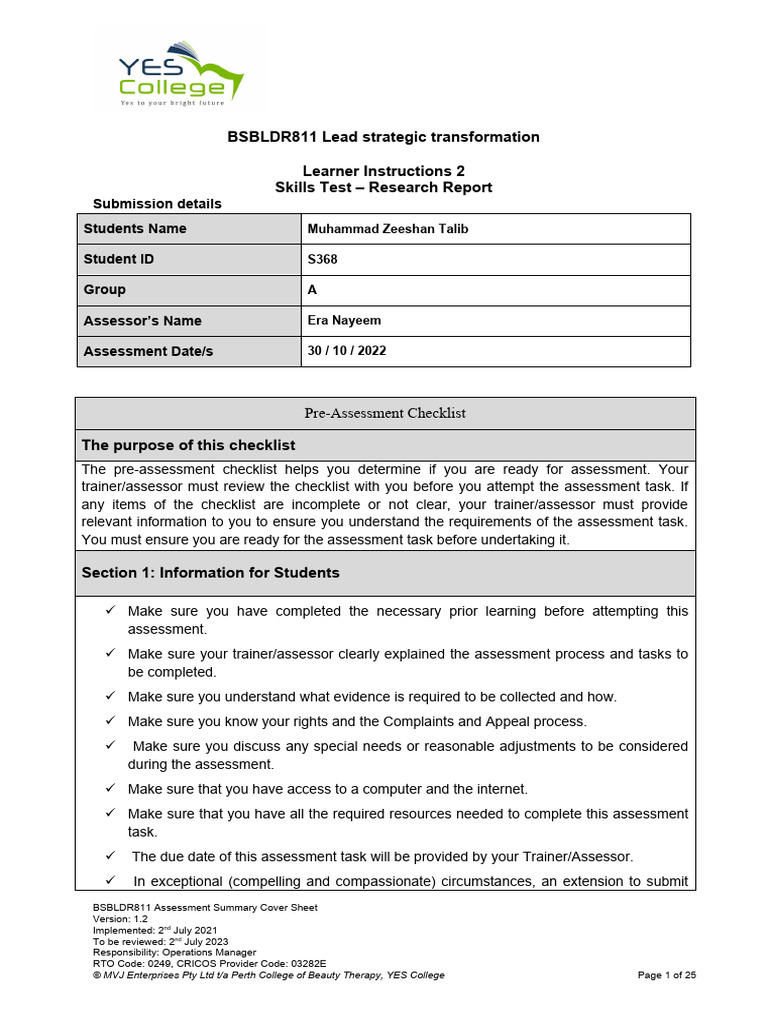 Strategic Change Management Report | PDF | Strategic Planning ...