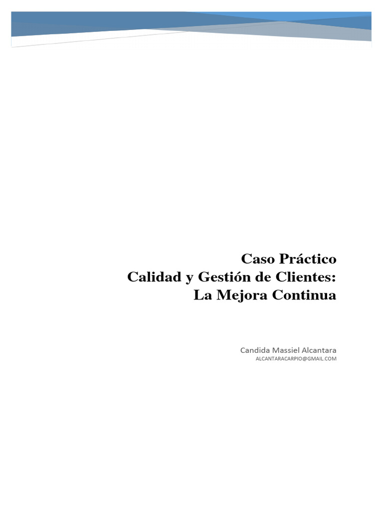 Calidad y La Gestion de Clientes La Mejora Continua Modulo 1 Candida ...
