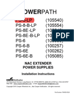 Wheelock ps8 Power Supply Install Sheet P84905 002