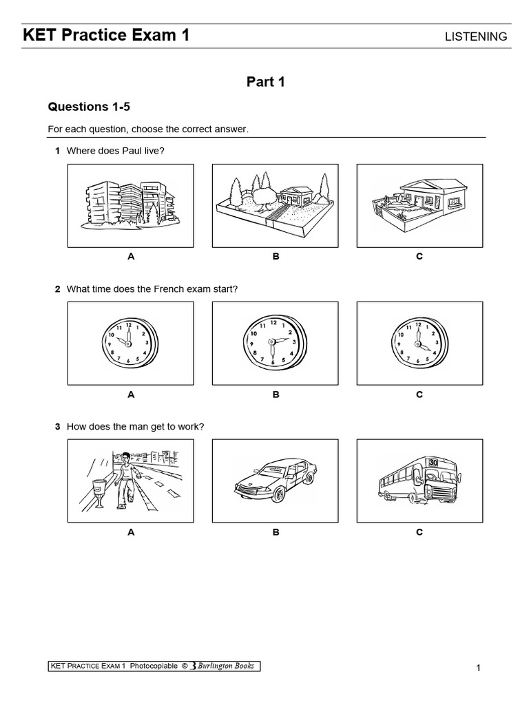 Ket Exam 1 Listening Pdf