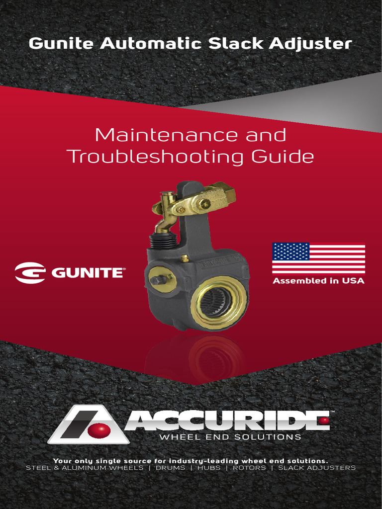 Gunite Slack Adjuster Maintenance Guide | PDF | Brake | Equipment