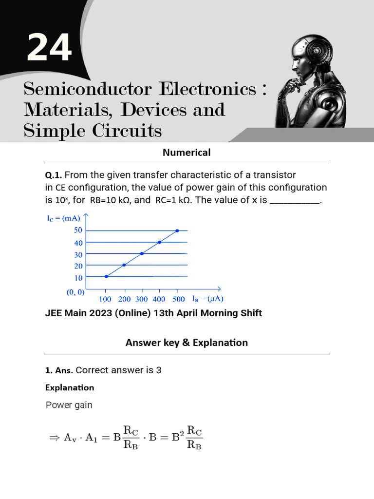 JEE Main 2023: Semiconductor Q&A | PDF | P–N Junction | Bipolar ...