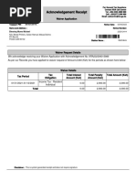 Acknowledgement Receipt For Waiver Application