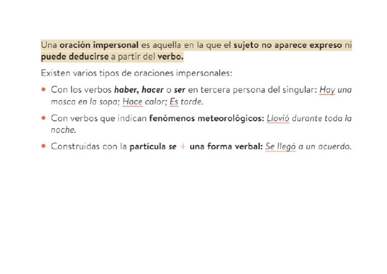 Or. Impersonal 4ºESO | PDF