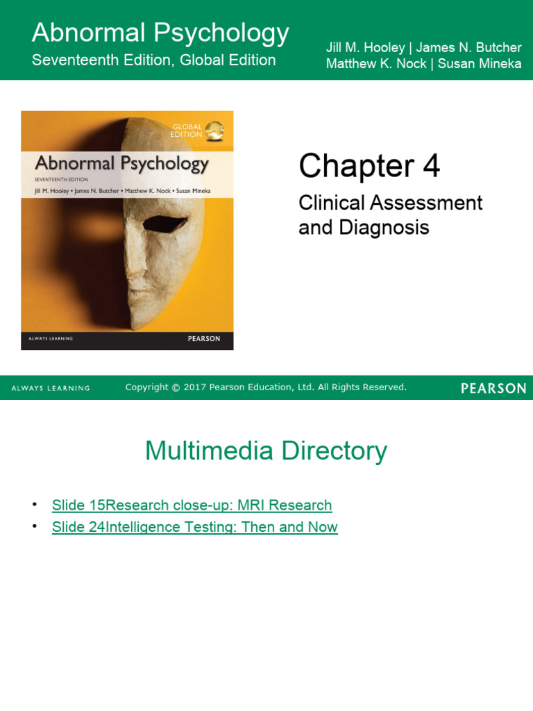 4 - Clinical Assessment & Diagnosis | PDF | Clinical Psychology ...