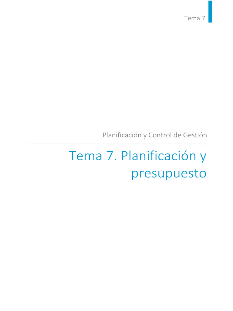 Planificación y Control Presupuestario | PDF | Presupuesto | Planificación
