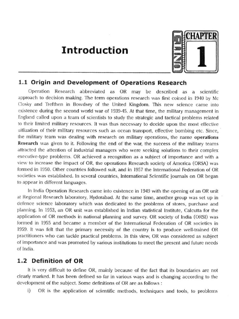 Introduction To Operation Research | PDF