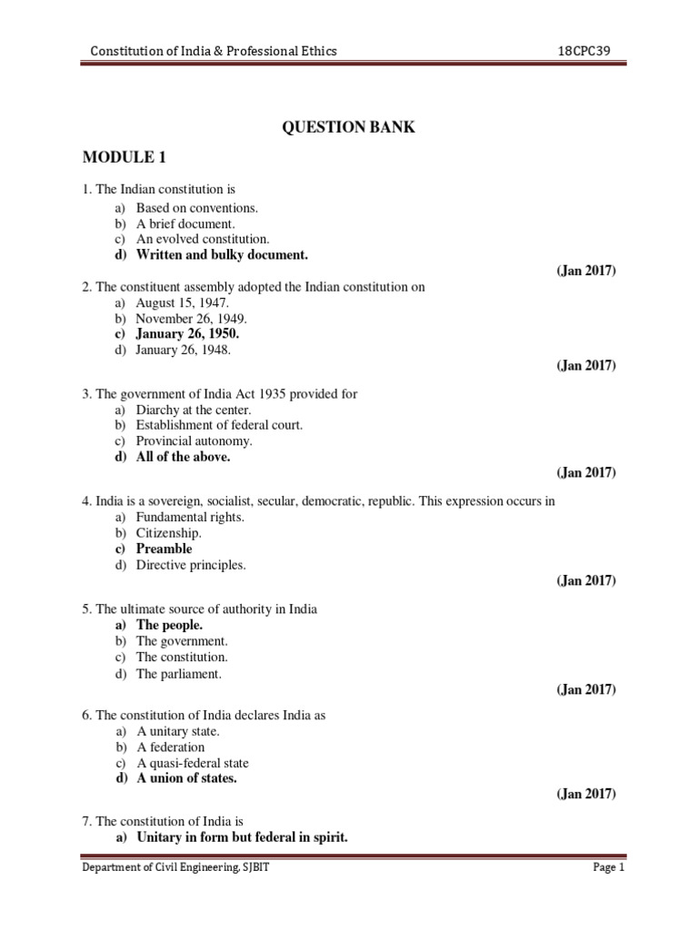 Constitution Of India Qb Pdf