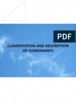 Classification and Discription of Consonants