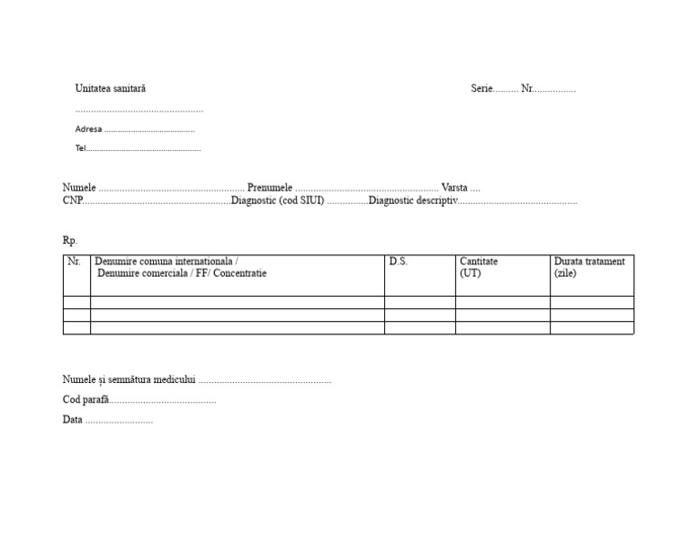 Model Reteta | PDF