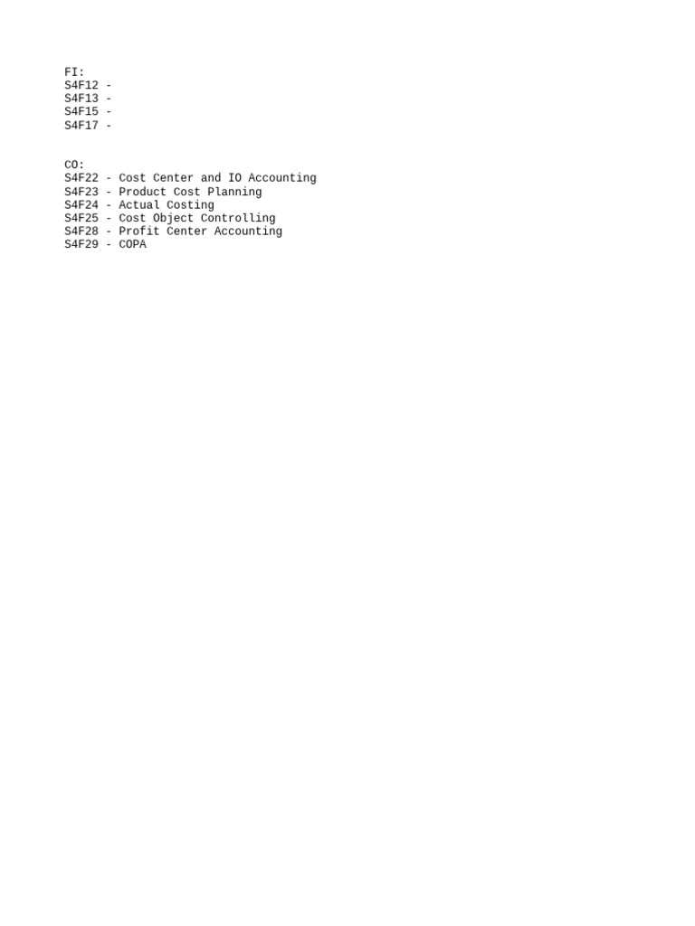 SAP S4F Cost Accounting Overview | PDF
