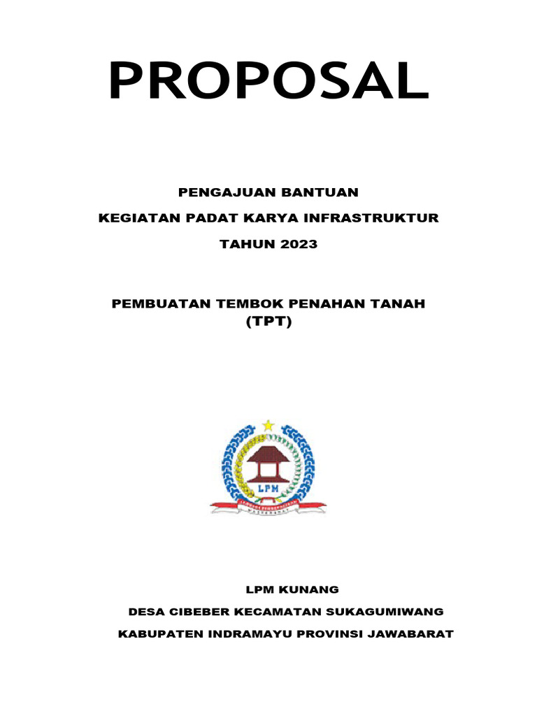 Proposal Kegiatan Padat Karya TPT 2023 | PDF