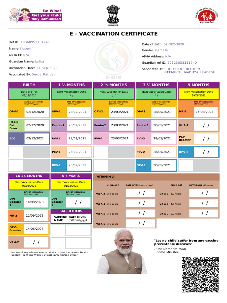 Baby Vaccination Schedule 2025 | PDF | Vaccination | Children's Health