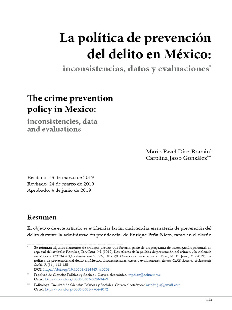 La Política de Prevención Del Delito en México | PDF