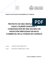 Proyecto de Una Instalación de Agua Caliente Sanitaria y Climatización en Una Escuela de Natación Emplazada EEEESSTE ESSSS