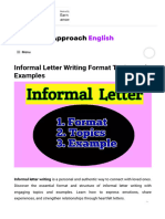 Informal Letter Writing Format Topics and Examples