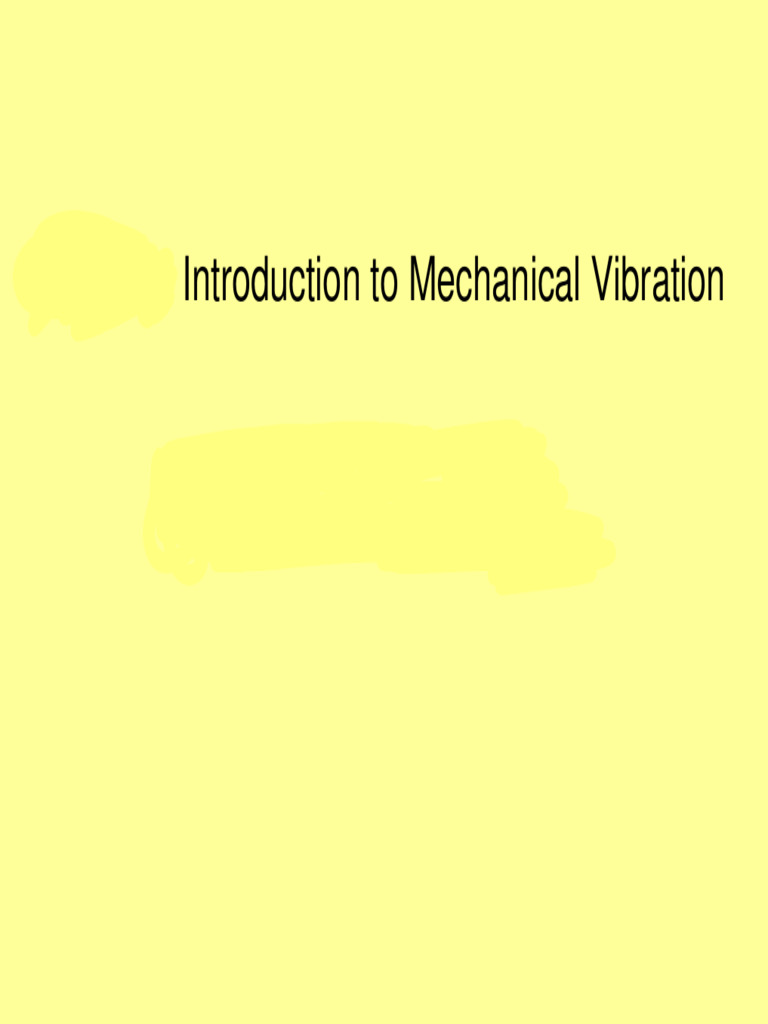 Introduction to Mechanical Vibration | PDF
