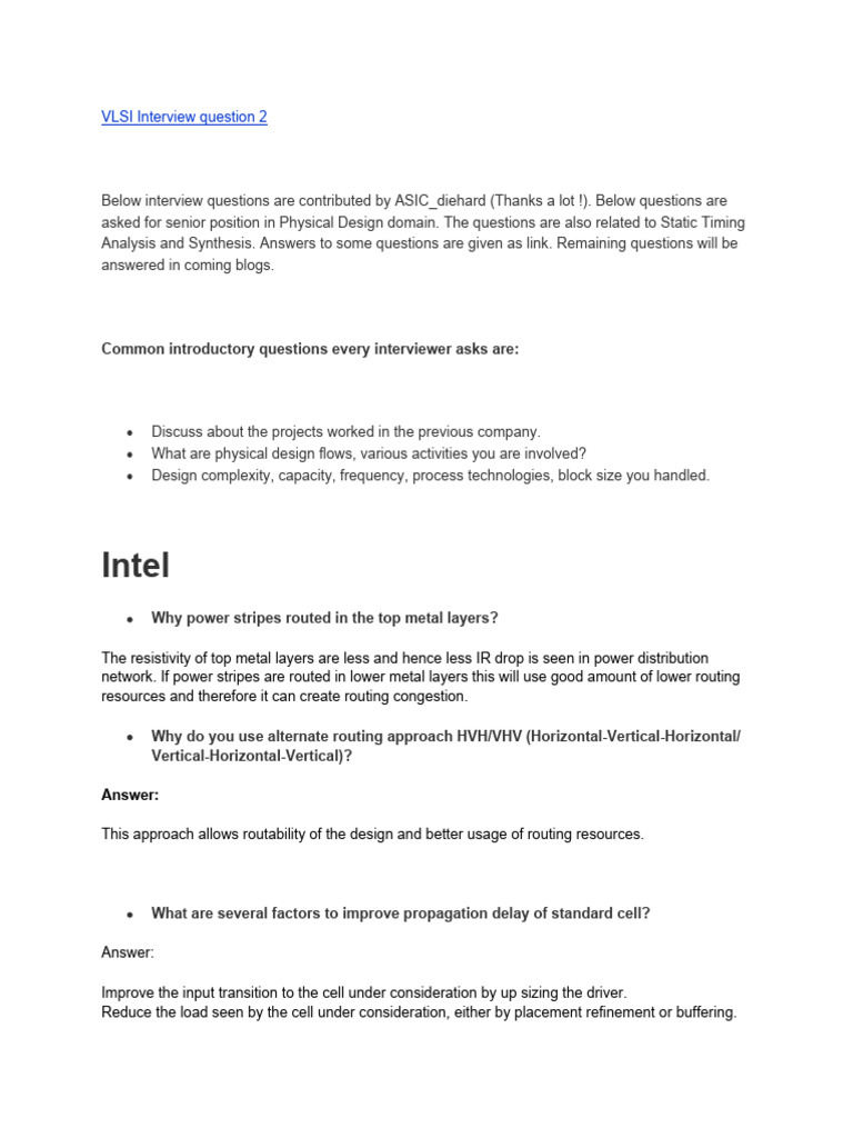Physical Design Interview | PDF