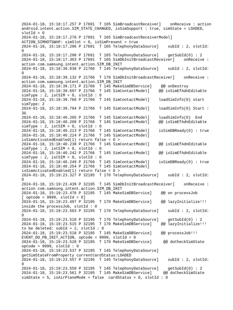 SIM State Change and Database Updates | PDF | Computing