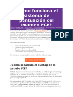 Cómo Funciona El Sistema de Puntuación Del Examen FCE