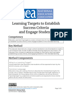Learning Targetsto Establish Success Criteriaand Engage Students