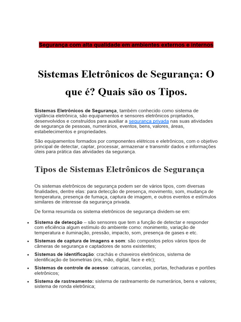 Segurança Electronica Pdf