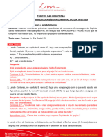 Tópicos Das Respostas Às Perguntas para A Escola Bíblica Dominical Do Dia 14-01-24